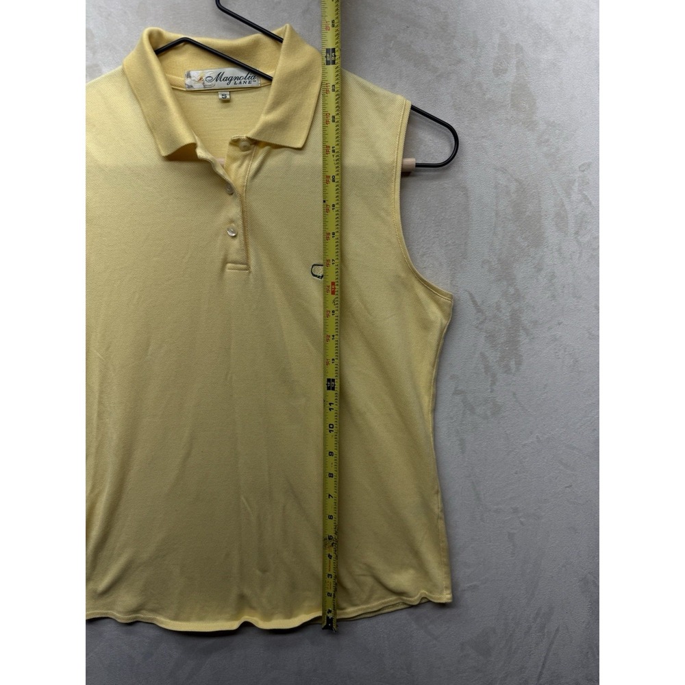 VTG Magnolia Lane Masters Sleeveless Golf Polo Shirt Womens S Yellow Pima Cotton - Picture 4 of 7
